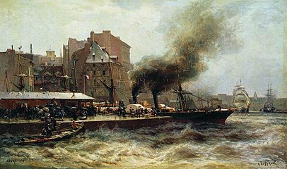 Kolapixo ke Le Havre molt ba tickraytara (Гавр. Вход в порт во время прилива, 1876)