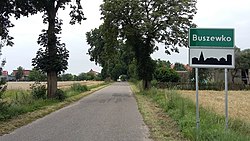 Road sign to Buszewko