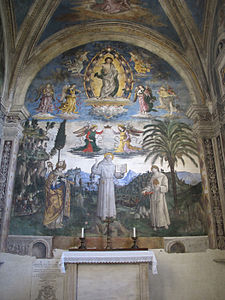 "São Bernardino de Siena", de Pinturicchio, na Capela Bufalini.
