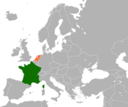 Location map for France and the Netherlands.