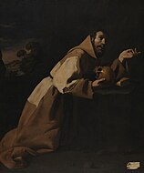 法蘭西斯科·德·祖巴蘭的《冥想中的聖方濟各（西班牙语：San Francisco en meditación (Zurbarán)）》，162 × 137cm，約作於1639年，自1946年起收藏[64]