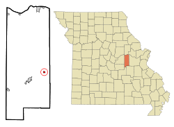 Location of Rosebud, Missouri
