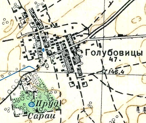 План деревни Голубовицы. 1938 год