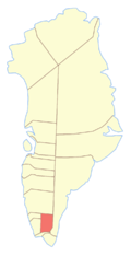 Location of the Narsaq municipality in Greenland