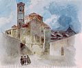 Eduard Gurk, Pavia, chiesa di S. Michele, 1838, acquerello