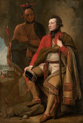 Benjamin West, Colonel Guy Johnson and Karonghyontye (Captain David Hill), 1776 Guy Johnson by Benjamin West.jpg