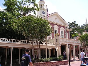 The exterior of the Hall of Presidents ride of...
