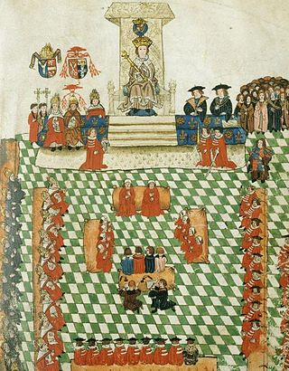 Король Генріх VIII у Парламенті. Малюнок початку 16 ст.