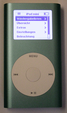 iPod Mini with the UI (user interface) set to German IPod mini.png