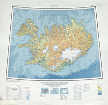 Islando. Usona armea mapo (1952)