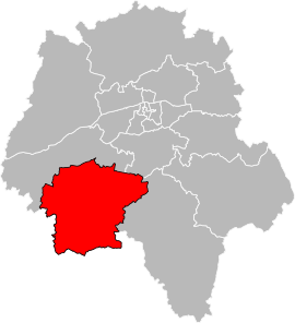 Location of the canton of Sainte-Maure-de-Touraine in the department of Indre-et-Loire