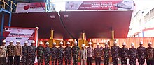 Keel laying of the first Indonesian Red-White frigate on 25 August 2023 Keel laying ceremony of the 1st Frigate Merah Putih.jpg