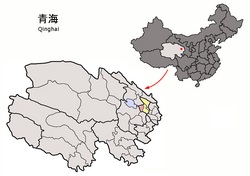 西寧市中の湟中区の位置