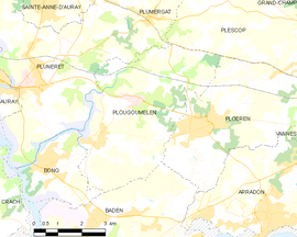 Mapa obce Plougoumelen