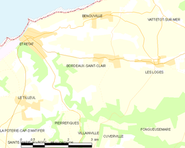 Mapa obce Bordeaux-Saint-Clair