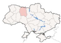 Житомирская область на карте Украины