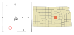 Location within McPherson County and Kansas