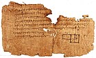 Oxyrhynchus Papyrus, datiert auf die Zeit zwischen 75-125. Darauf eine der ältesten Darstellungen von Euklids Elementen.