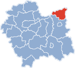 Localização do Condado de Dąbrowa na Pequena Polónia.