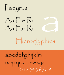 Schriftbeispiel für Papyrus