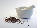 Pestle and Mortar with peppercorns