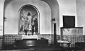 Koret med altartavla, som hadde ein kopi av eit bilete måla av Carl Bloch. Foto: Oslo Museum si samling, ca. 1930–åra