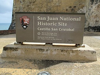 Cartel do Sitio Histórico Nacional de San Xoán (Castelo San Cristóbal)