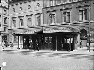 Rödbodtorgets spårvagnshållplats, 1931