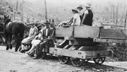 Ride to a picnic at Waituhi on a horse-drawn ballast truck in the late 1920s