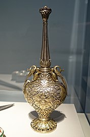 Rosewater sprinkler, Mughal dynasty, c. 1775-1800, Lucknow, Uttar Pradesh, India, silver and gilt silver - Freer Gallery of Art - DSC04528.jpg