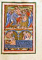 St. Louis Psalter – Kreuzabnahme und Grablegung (um 1200), Univ.-Bibliothek, Leiden