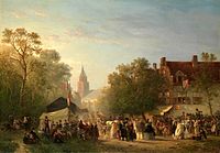 Salomon Verveer, 1859: 'Kermis op Scheveningen', olieverf