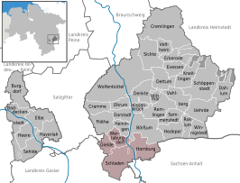 Kaart van Samtgemeinde Schladen