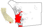San Diego County California Incorporated and Unincorporated areas San Diego Highlighted.svg