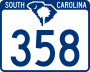 South Carolina Highway 358 marker