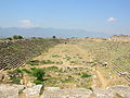 O estadio de Afrodisias, un dos poucos vestixios que nos quedan desa cidade grecorromana, coñecida no seu tempo polos seus belos edificios de mármore. O estadio é, de feito, unha mestura entre un coliseo e unha pista grega. A razón diso débese a que celebraban batallas sanguentas e ao mesmo tempo xogos como lanzamento de discos.