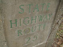 A stamp on a bridge reading State Highway Route 25