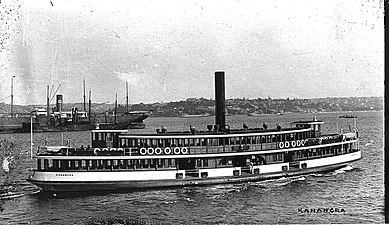 Kanangra as built on Sydney Harbour, 1910s