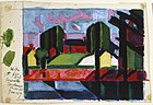 Oscar Bluemner, Studium starego kanału (czerwień i zieleń), 1916