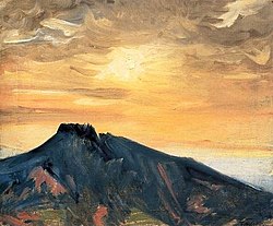 "Восход солнца над горой Гокен", картина художника Фудзисимы Такедзи (яп. 藤島 武二) из коллекции музея Кагавы