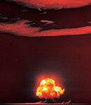 A nuclear explosion can generate a mushroom-shaped thermal plume.