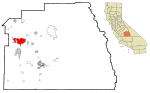Položaj u okrugu Tulare i u Kaliforniji