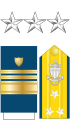 Знаки различия (на воротнике, рукаве и погон) вице-адмирала Береговой охраны США