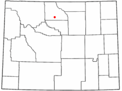 Location of Manderson, Wyoming