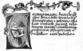 Stránka rukopisu De Perspectiva s podobiznou Witela