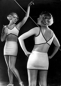 Fashion shoot for bathing suits photographed by Yva, c. 1930.