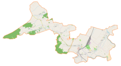 Mapa konturowa gminy Żurawica, na dole nieco na prawo znajduje się punkt z opisem „Buszkowiczki”