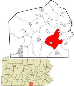 Location in Adams County and the state of Pennsylvania.