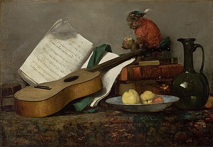 Nature morte au violon et au macaque (1864), Pinacoteca São Paulo.