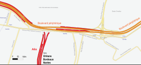 Schéma de l'Échangeur de l'autoroute A6a